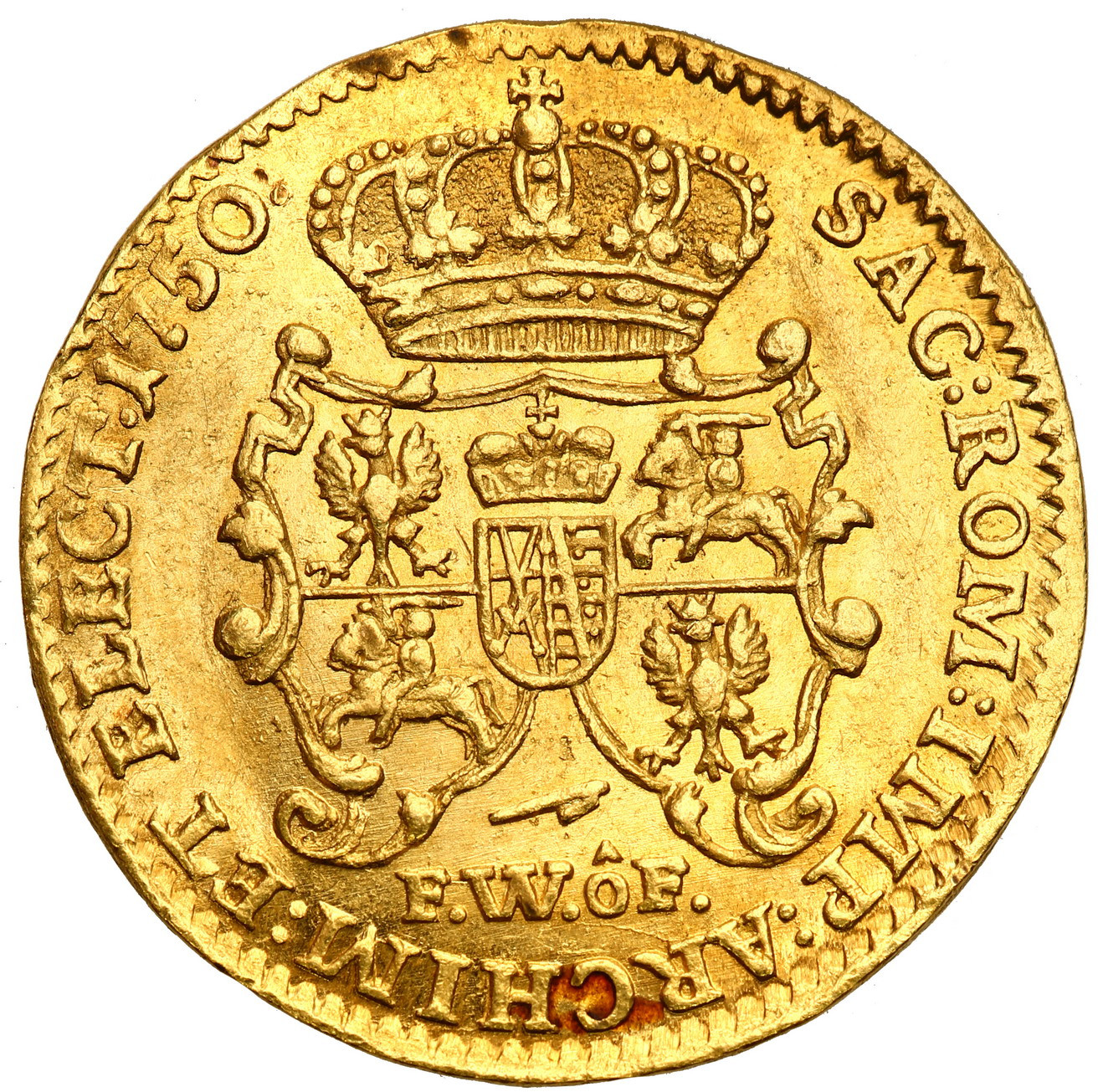 August III Sas. Dukat 1750, Drezno - PIĘKNY